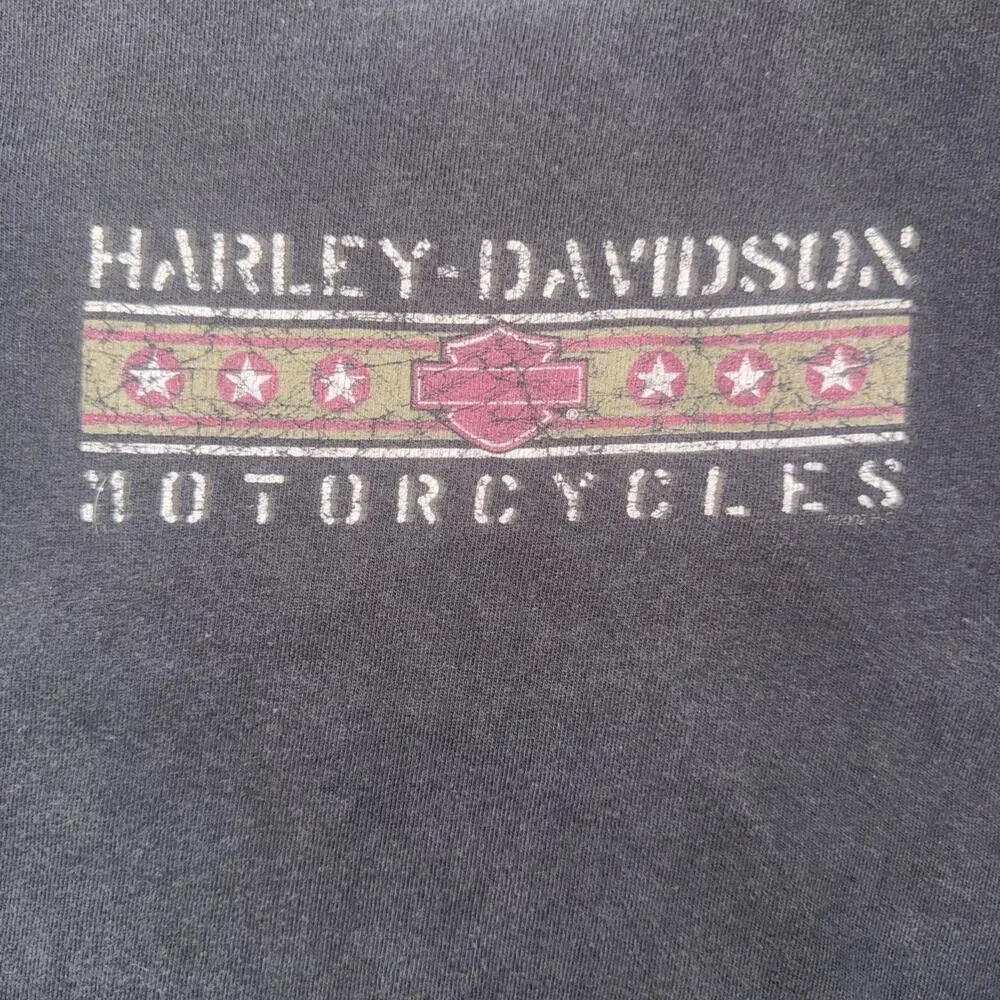 Harley-Davidson Long Sleeve Shirt Mens XL Black Double Sided Tee 21x27